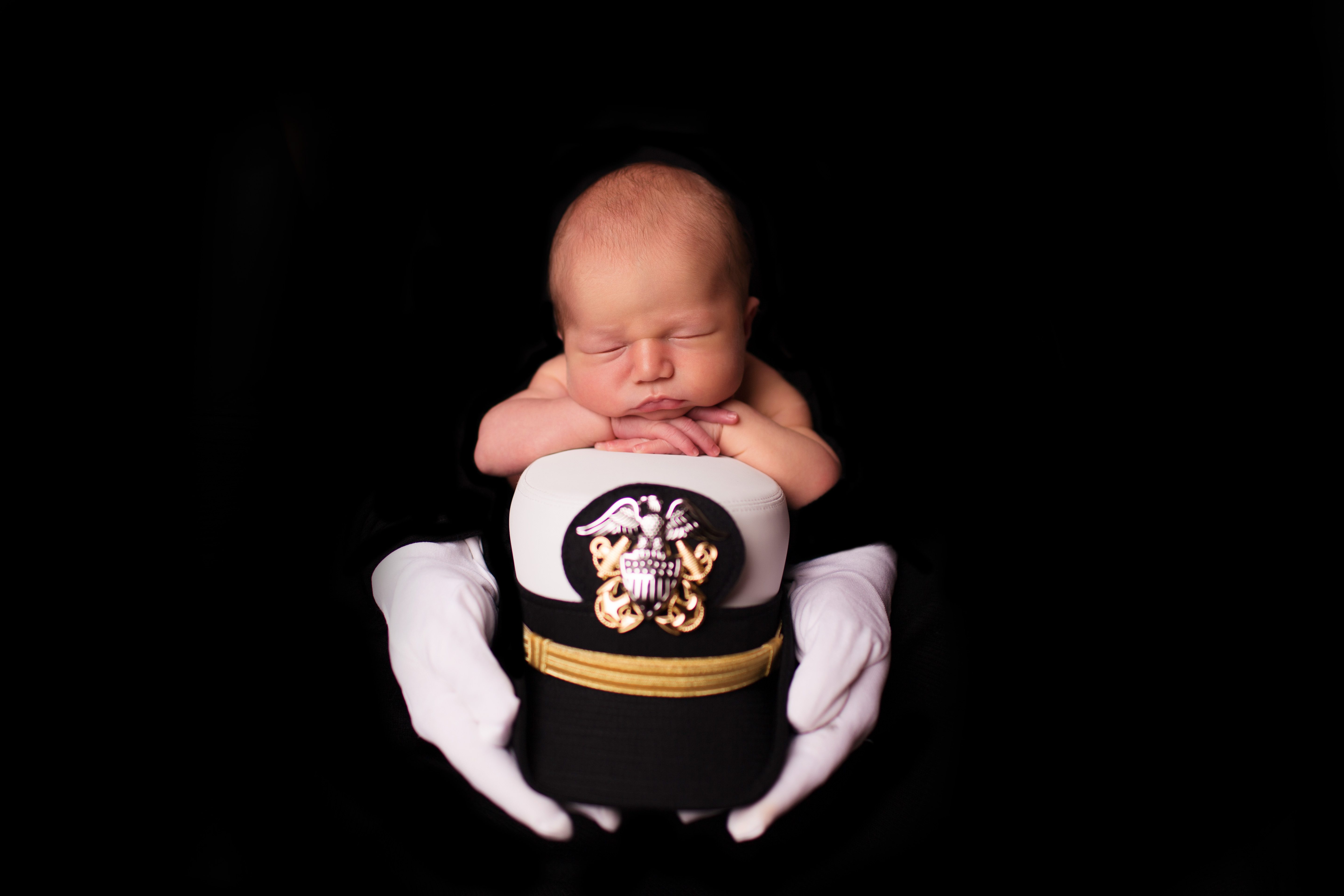  red, white & blue military newborn photo