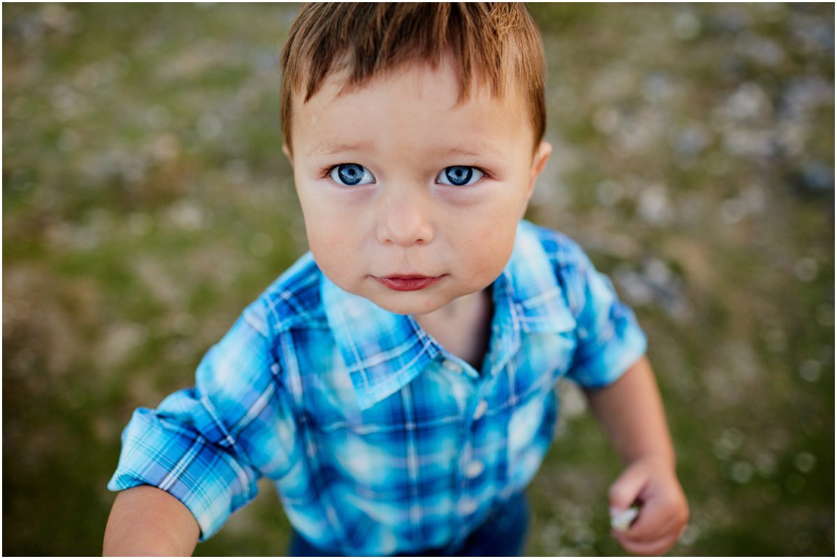 Little blue eyed boy portrait