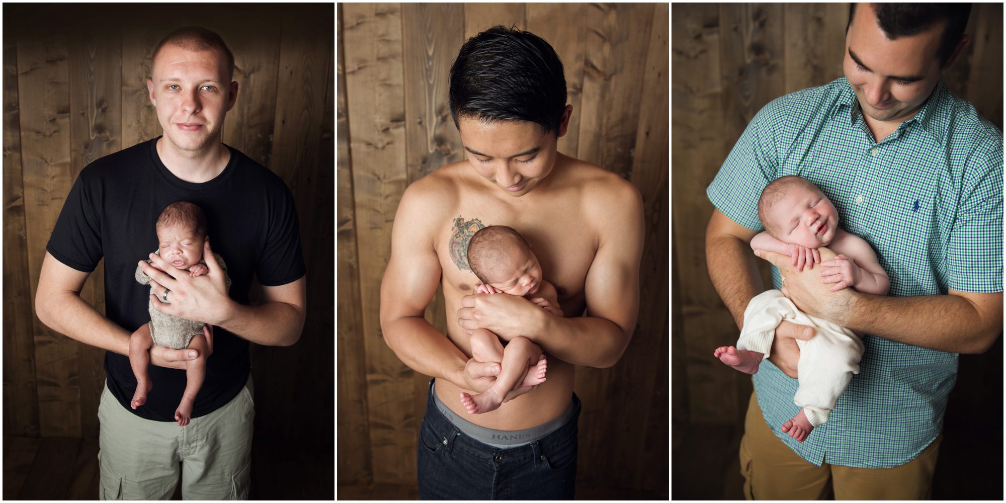 wood background newborn and father photos in okinawa