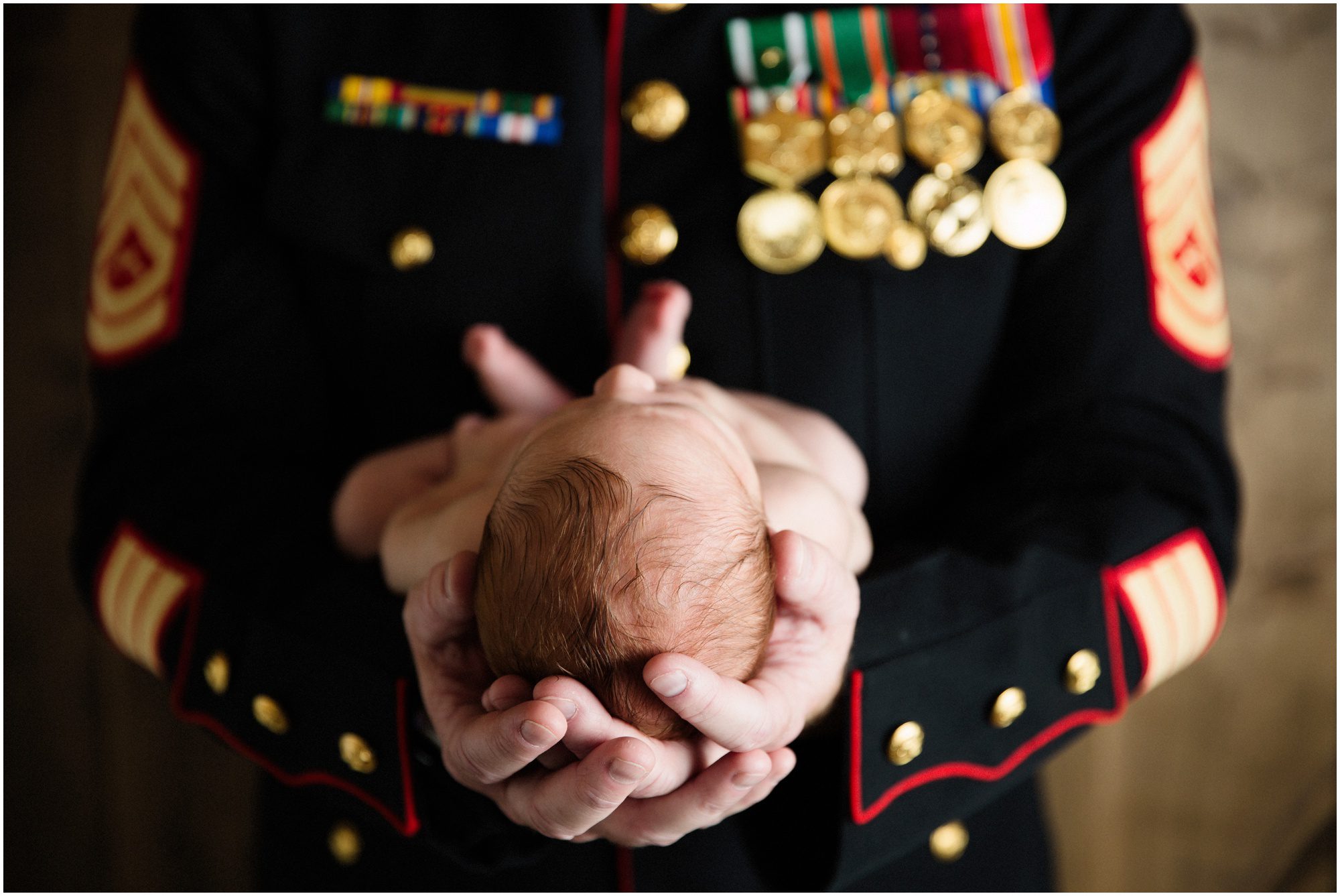 USMC newborn father photo