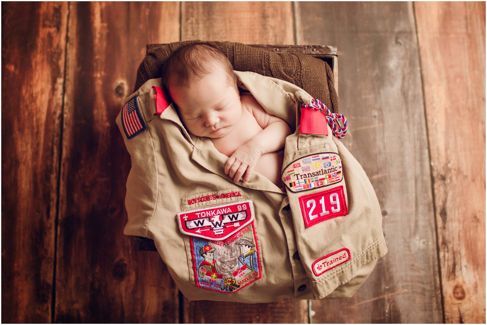 boy scout newborn photos