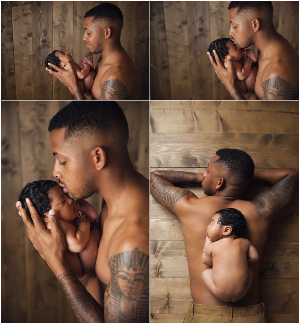 Bloomsburg Dad Photographer newborn on tattooed dad
