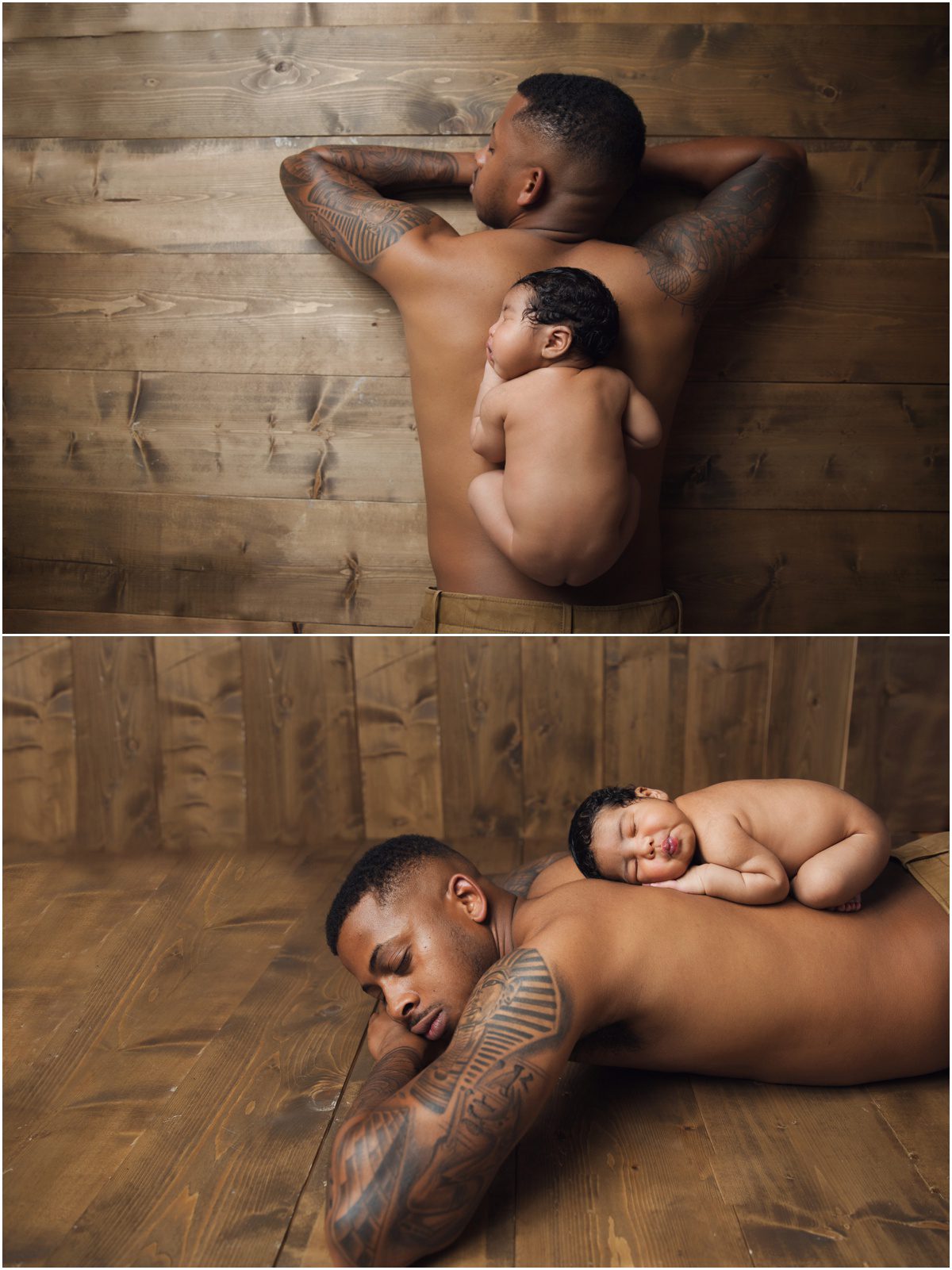 Bloomsburg Dad Photographer newborn on dads back