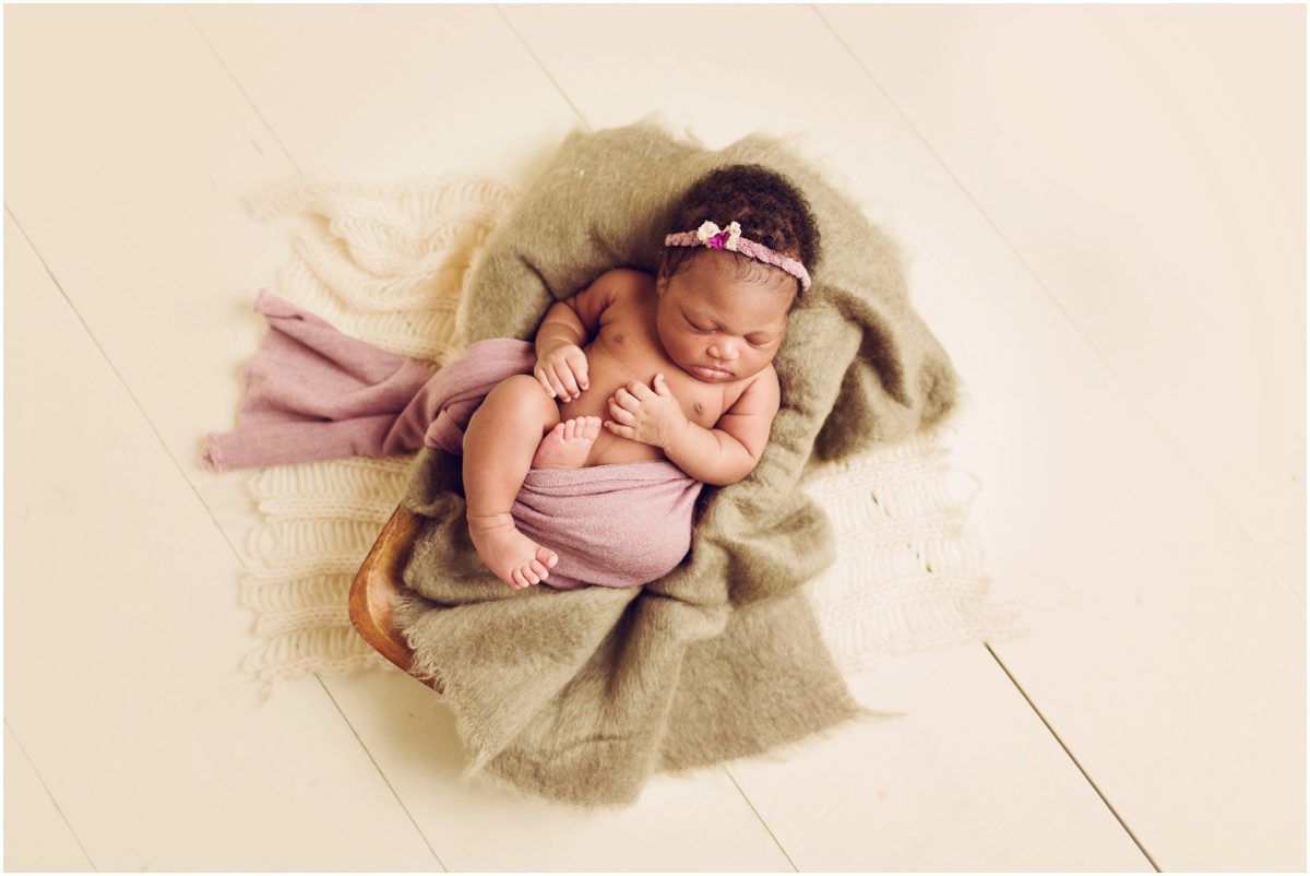 purple Okinawa Newborn Girl Photographer basket