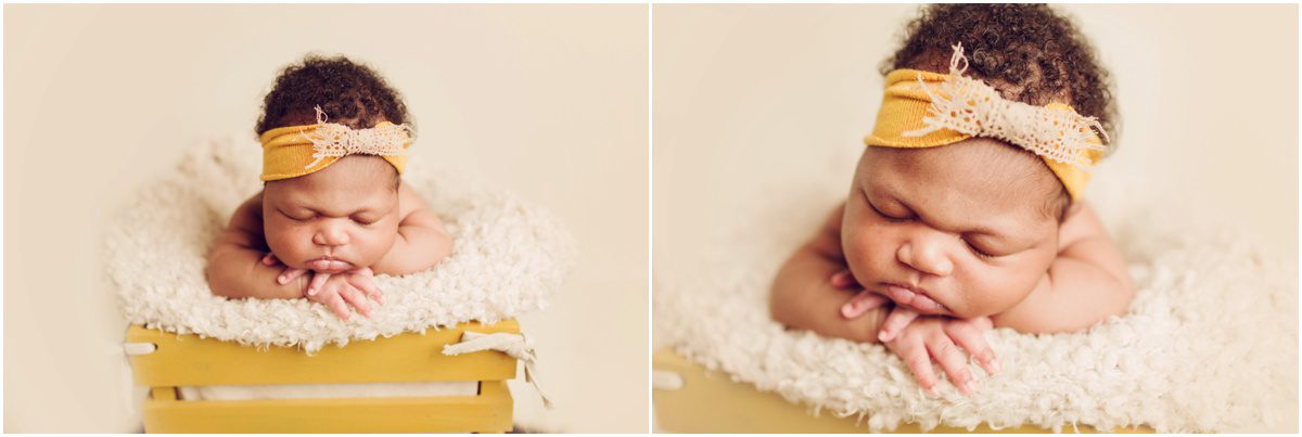 Okinawa Newborn Girl Photographer yellow box