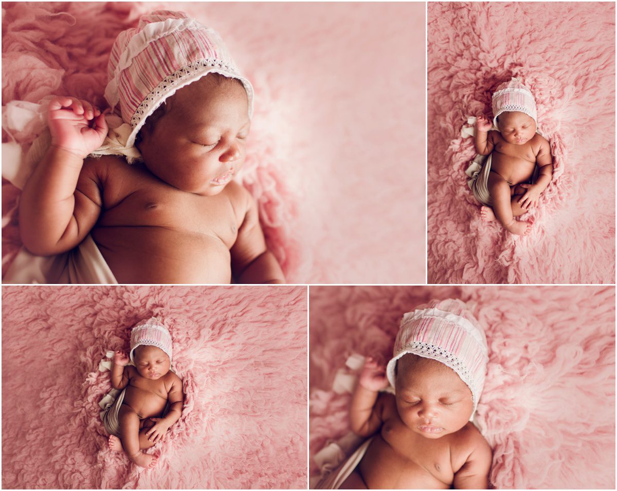 pink bonnet Okinawa Newborn Girl Photographer