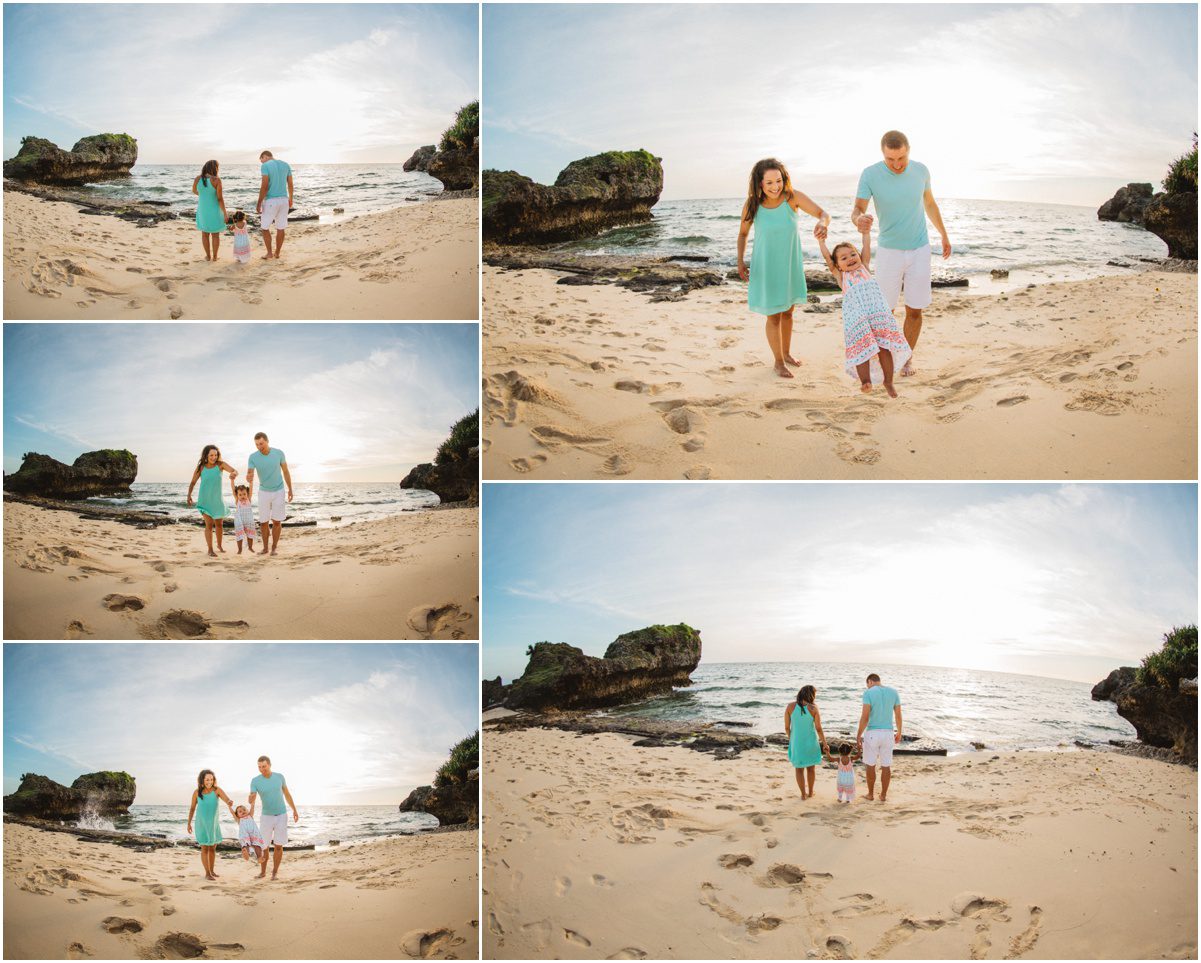 Okinawa Beach Family Photographer family walking along beach