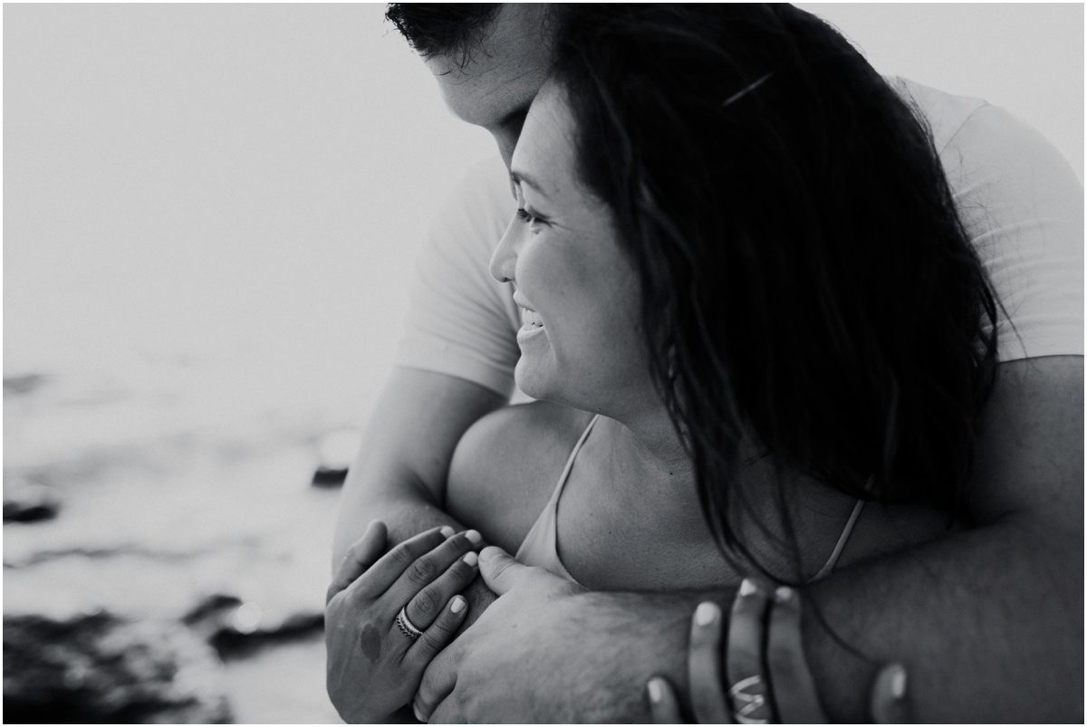 Okinawa Beach Family Photographer black & white couple
