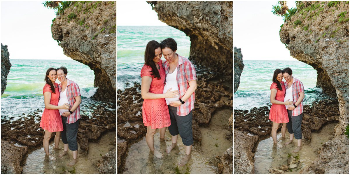 Okinawa Beach Maternity Photographer lesbian couple