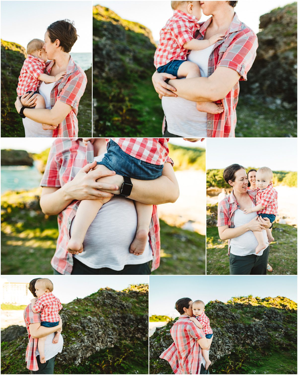 Okinawa Beach Maternity Photographer mommy and son
