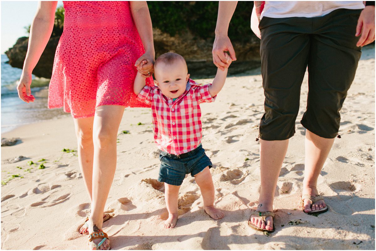 Okinawa Beach Maternity Photographer walking in sand
