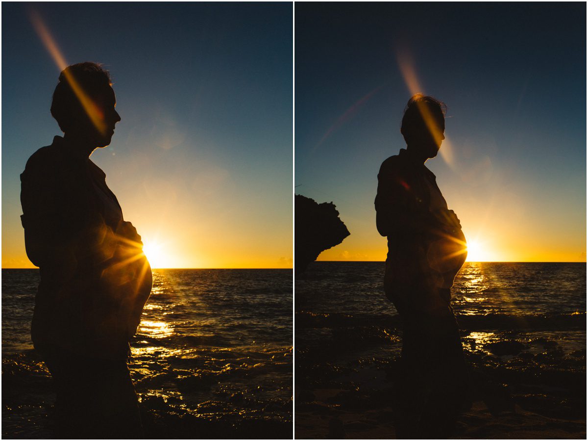 sun flare Okinawa Beach Maternity Photographer