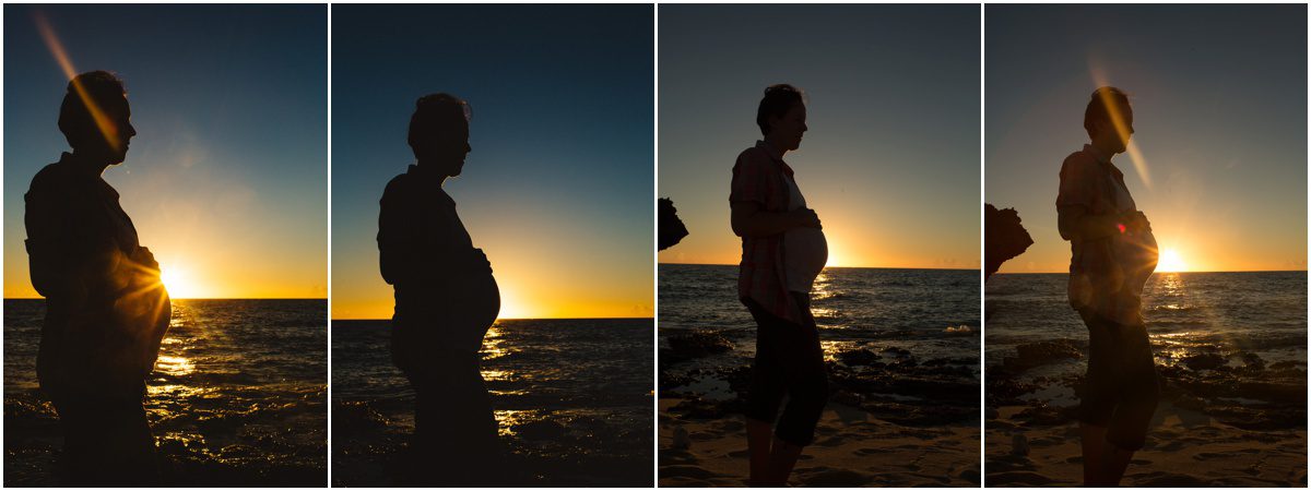 Okinawa Beach Maternity Photographer sun flare sunset