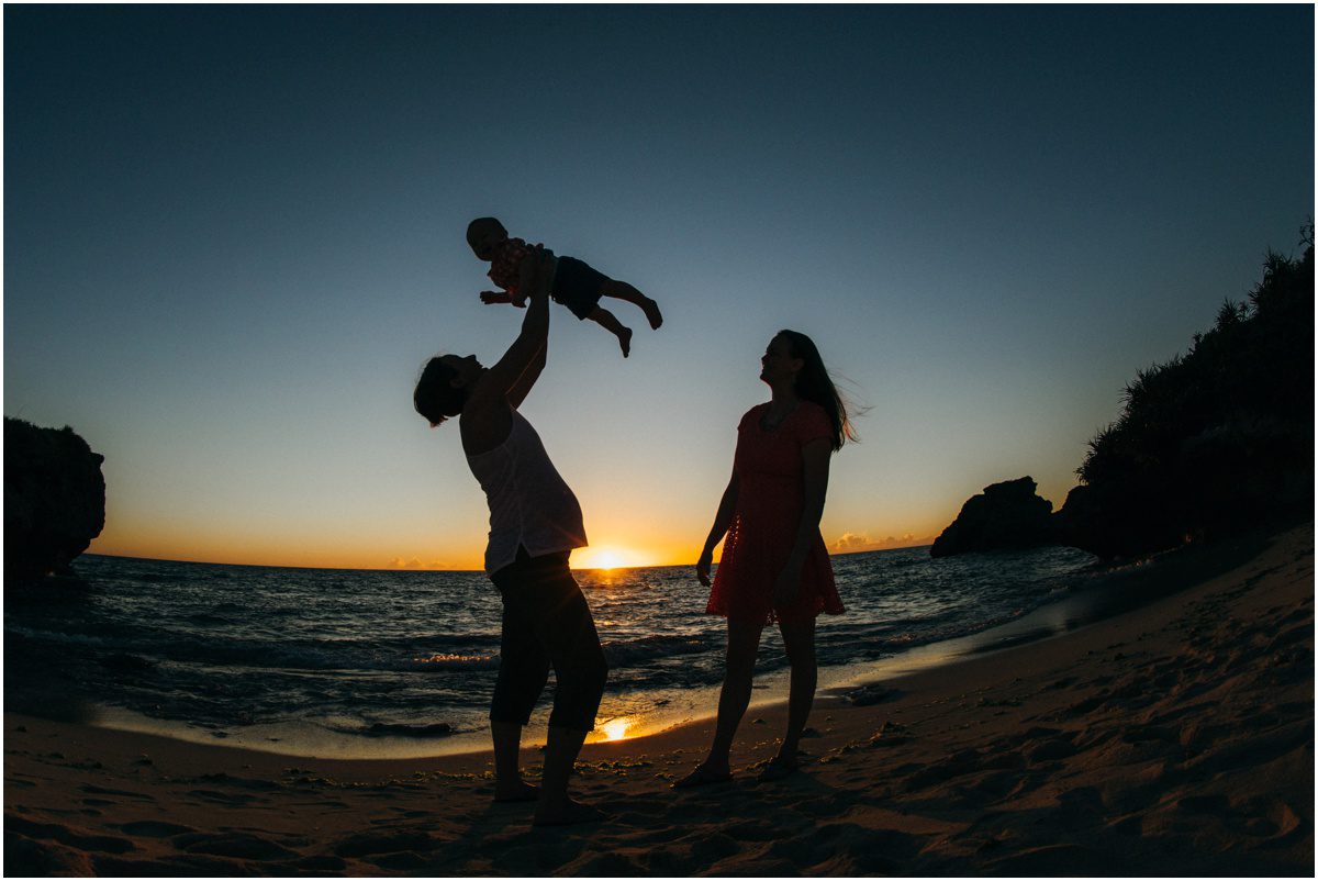 Okinawa Beach Maternity Photographer boy flying silhouette 