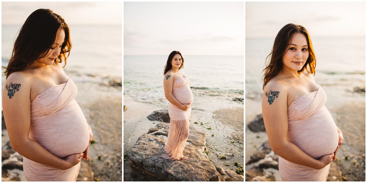 natural-light-beach-maternity triptych 