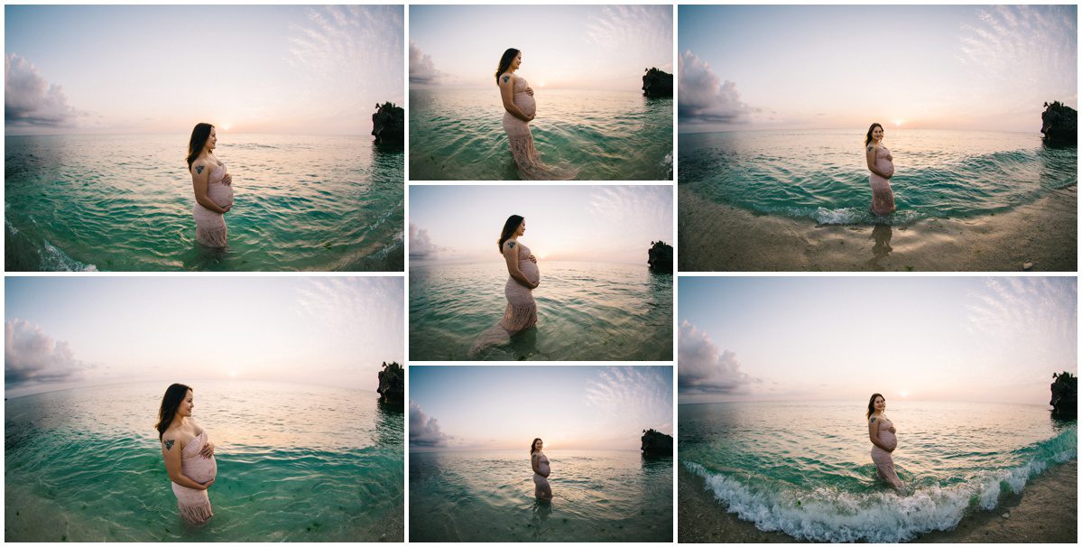 natural-light-beach-maternity in the water