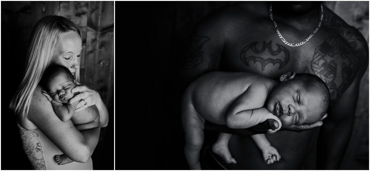 black and white orange-studio-newborn-photographer