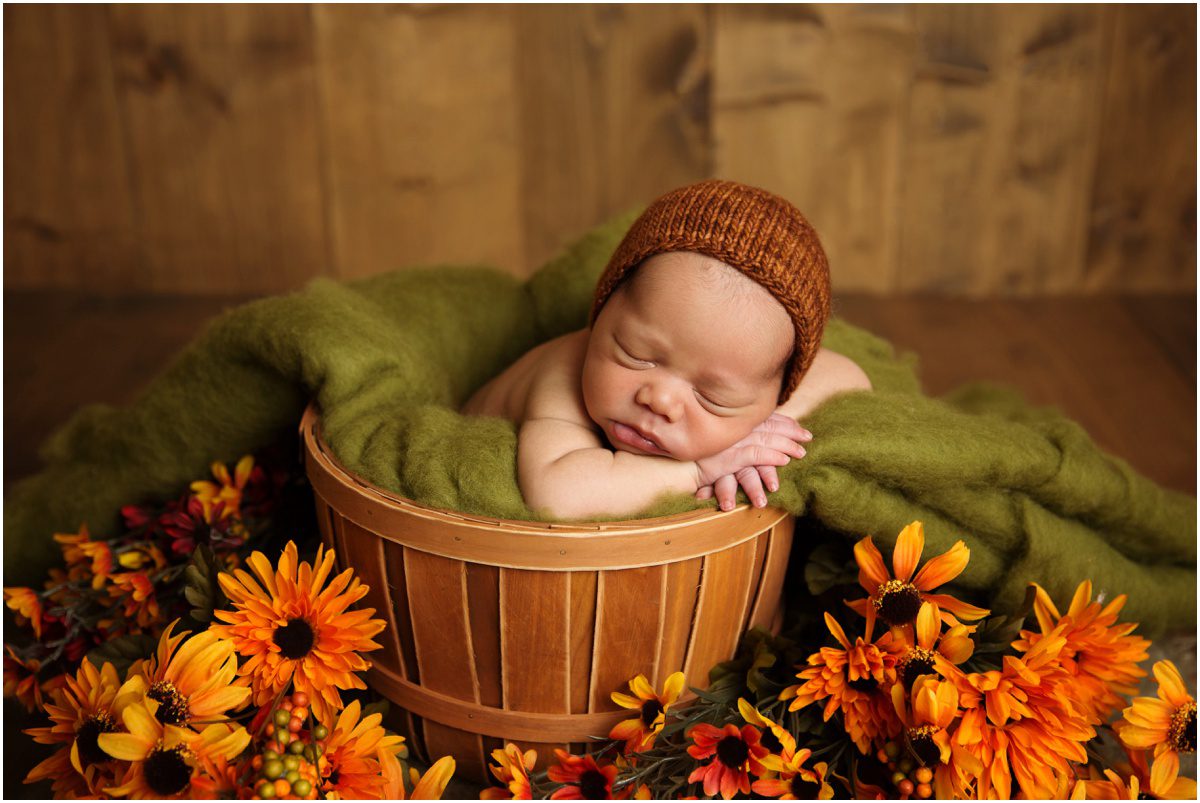 fall colored orange-studio-newborn-photographer