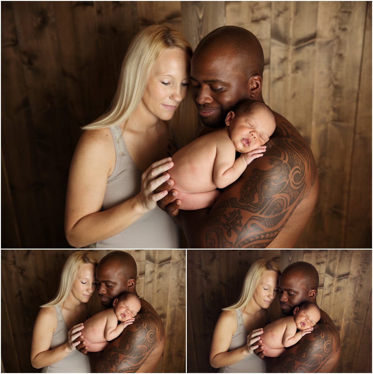 orange-studio-newborn-photographer mixed couple and newborn
