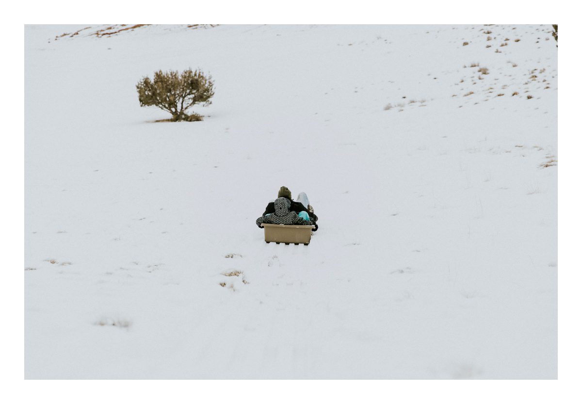 Lehigh Valley Pennsylvania Portrait Photographer sled down a hill