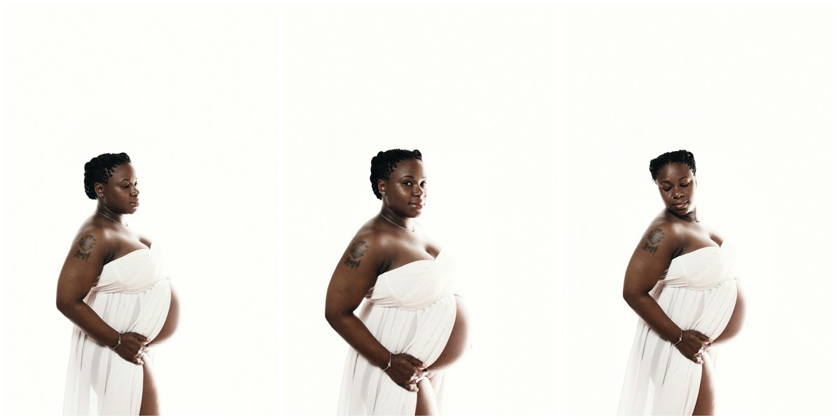 NEPA studio maternity photography white maternity gown