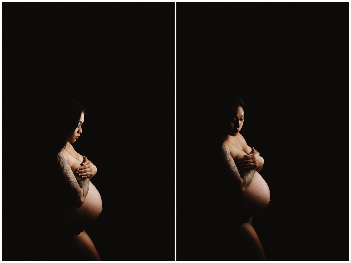 front lit Milk Bath Maternity Photographer