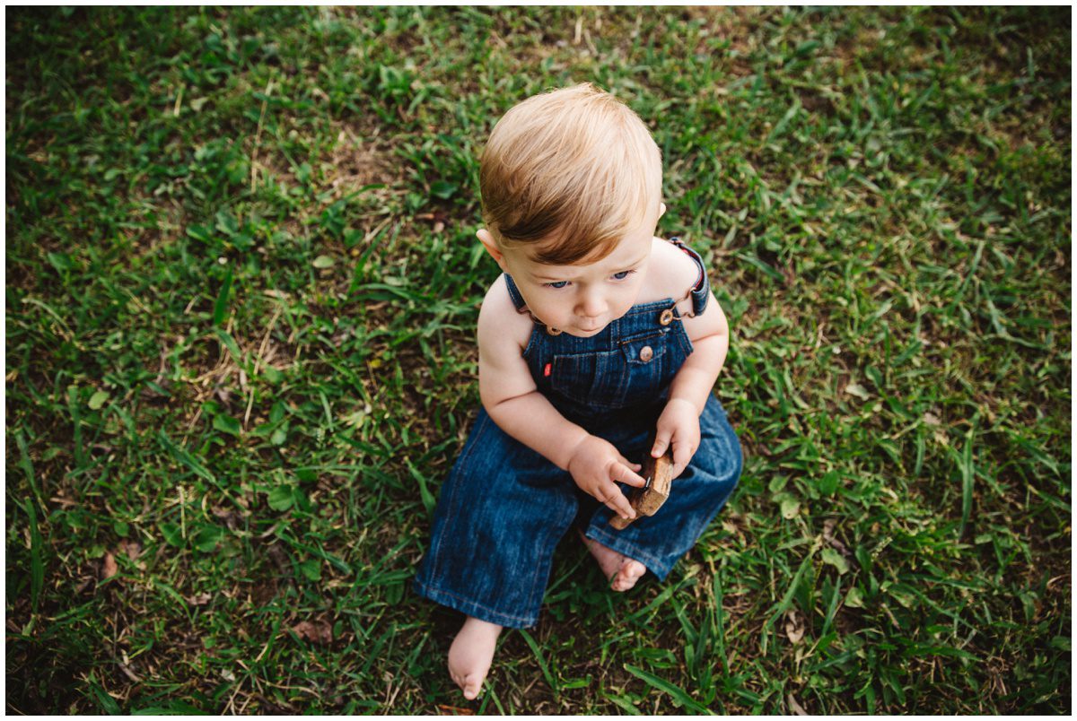 Berwick, PA Baby Photographer blue overalls