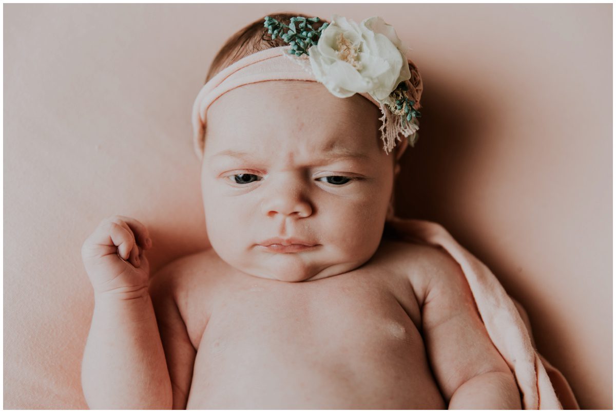 Hazleton Newborn Photography scowling newborn