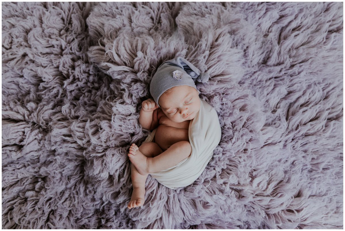 Hazleton Newborn Photography purple flokati