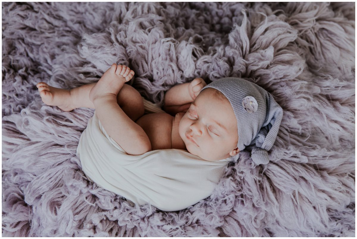 Hazleton Newborn Photography purple night cap
