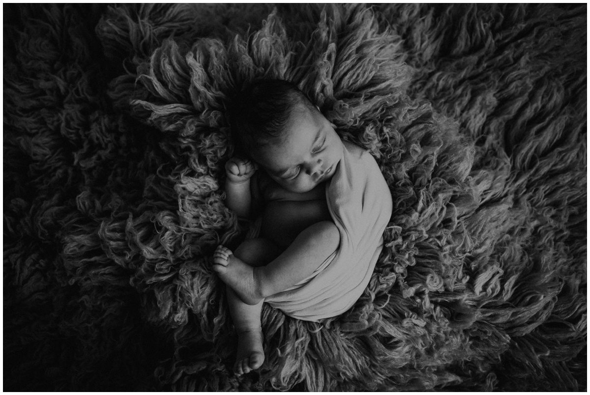 Hazleton Newborn Photography black and white wrapped