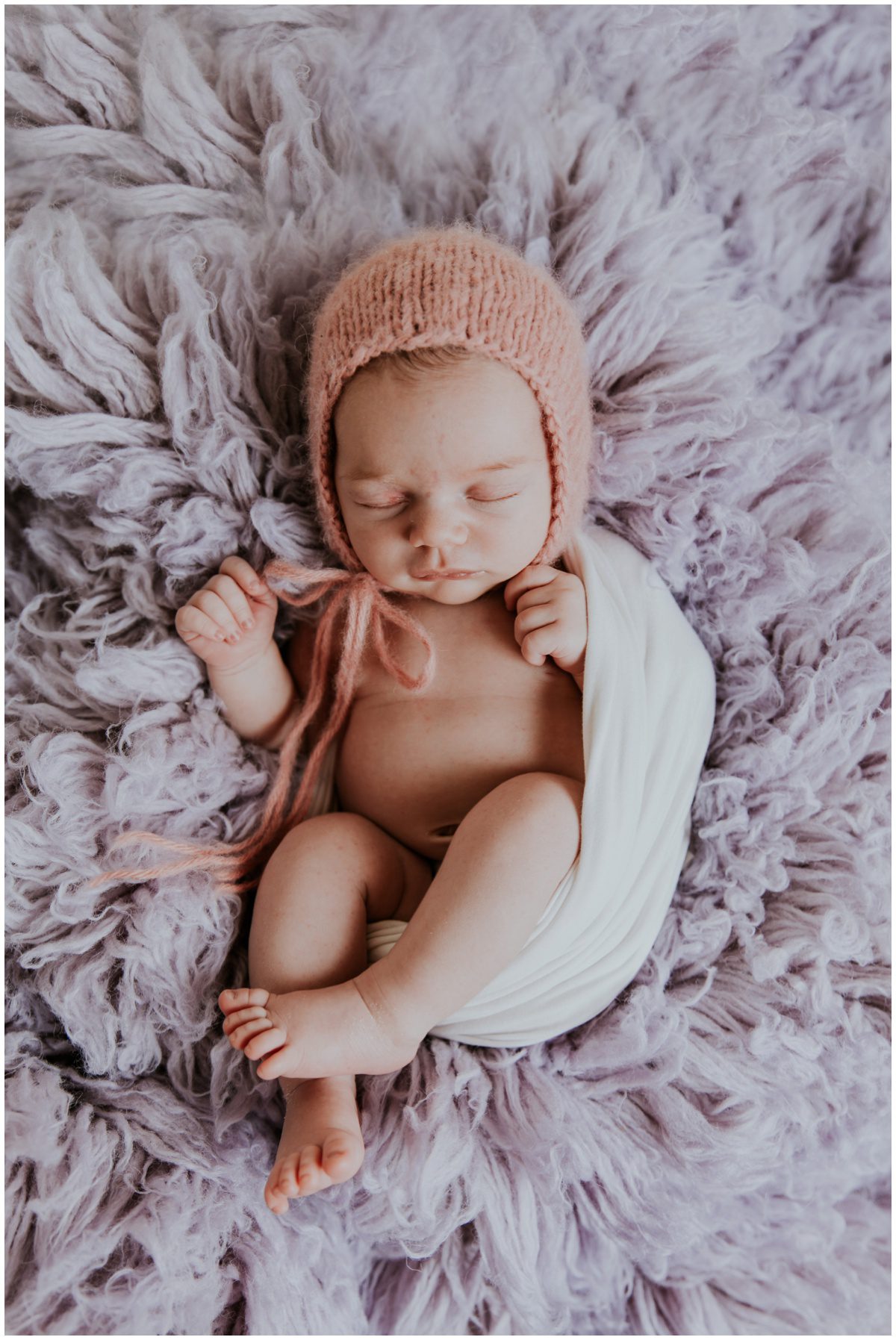 pink bonnet Hazleton Newborn Photography