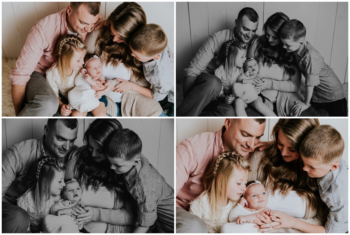 Hazleton Newborn Photography family loving on baby