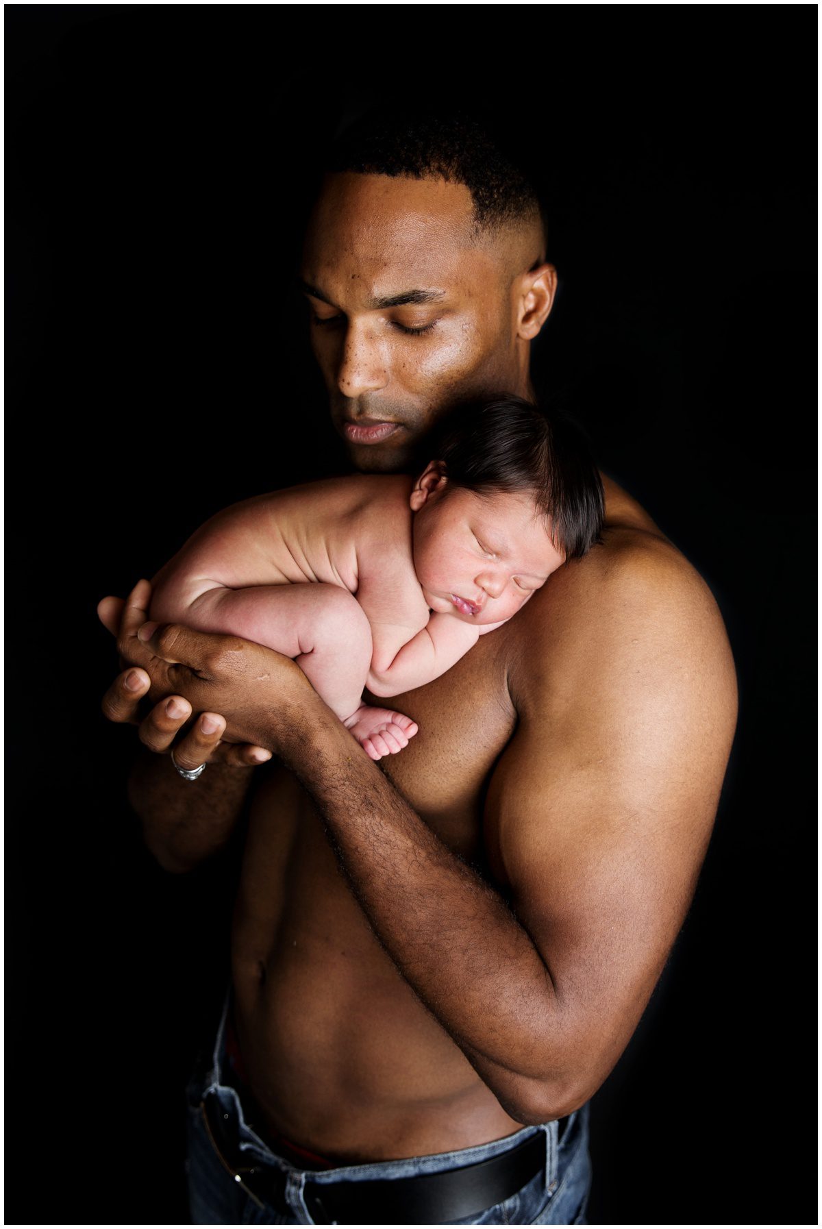 Scranton Newborn Studio Photographer father and newborn portrait