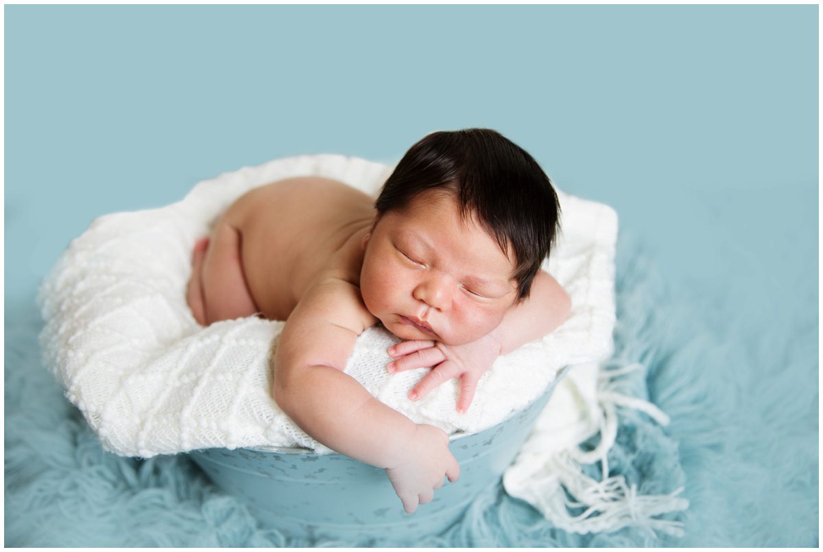 Scranton Newborn Studio Photographer baby blue colors
