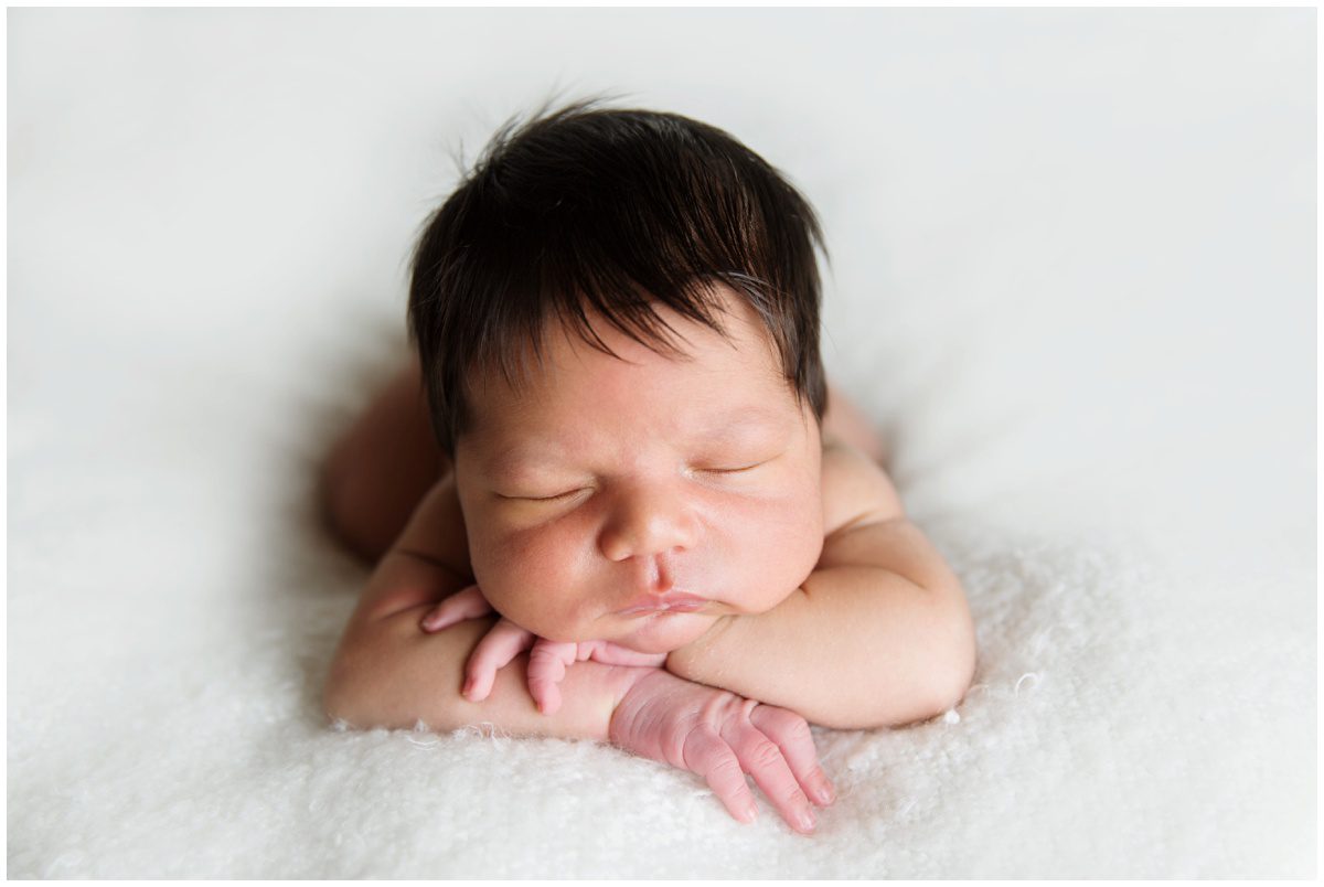 Scranton Newborn Studio Photographer portrait of newborn boy