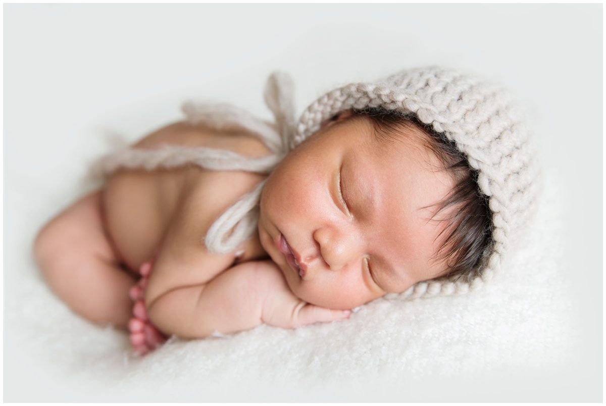 baby in bonnet Scranton Newborn Studio Photographer