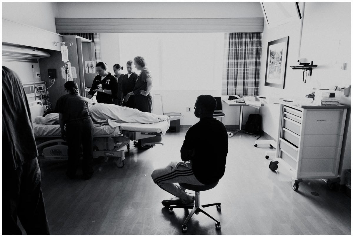 Scranton Birth Photographer black and white room