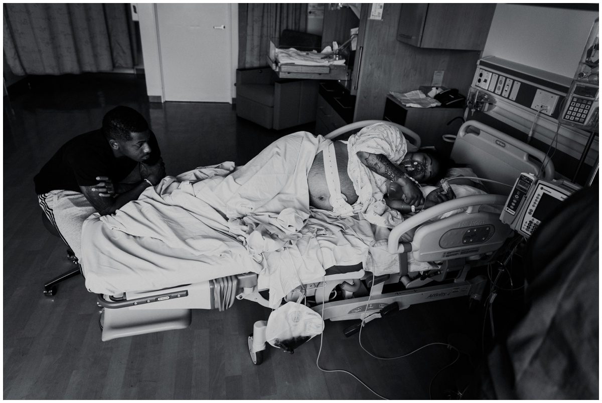 hospital bed Scranton Birth Photographer