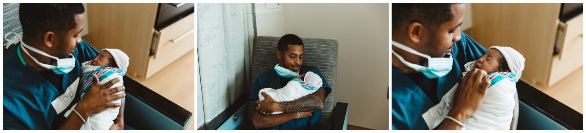 father and newborn Scranton Birth Photographer