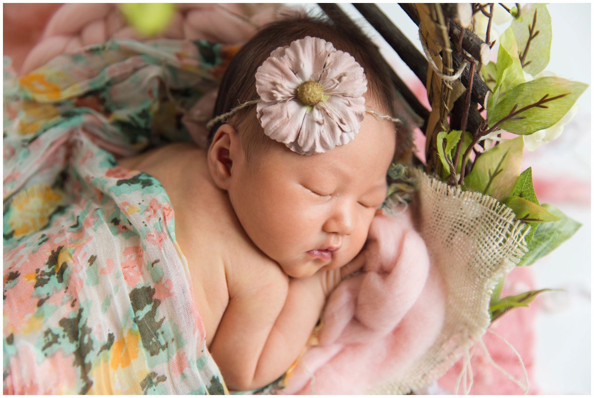 Bloomsburg, PA Newborn Photographer cherry blossom theme