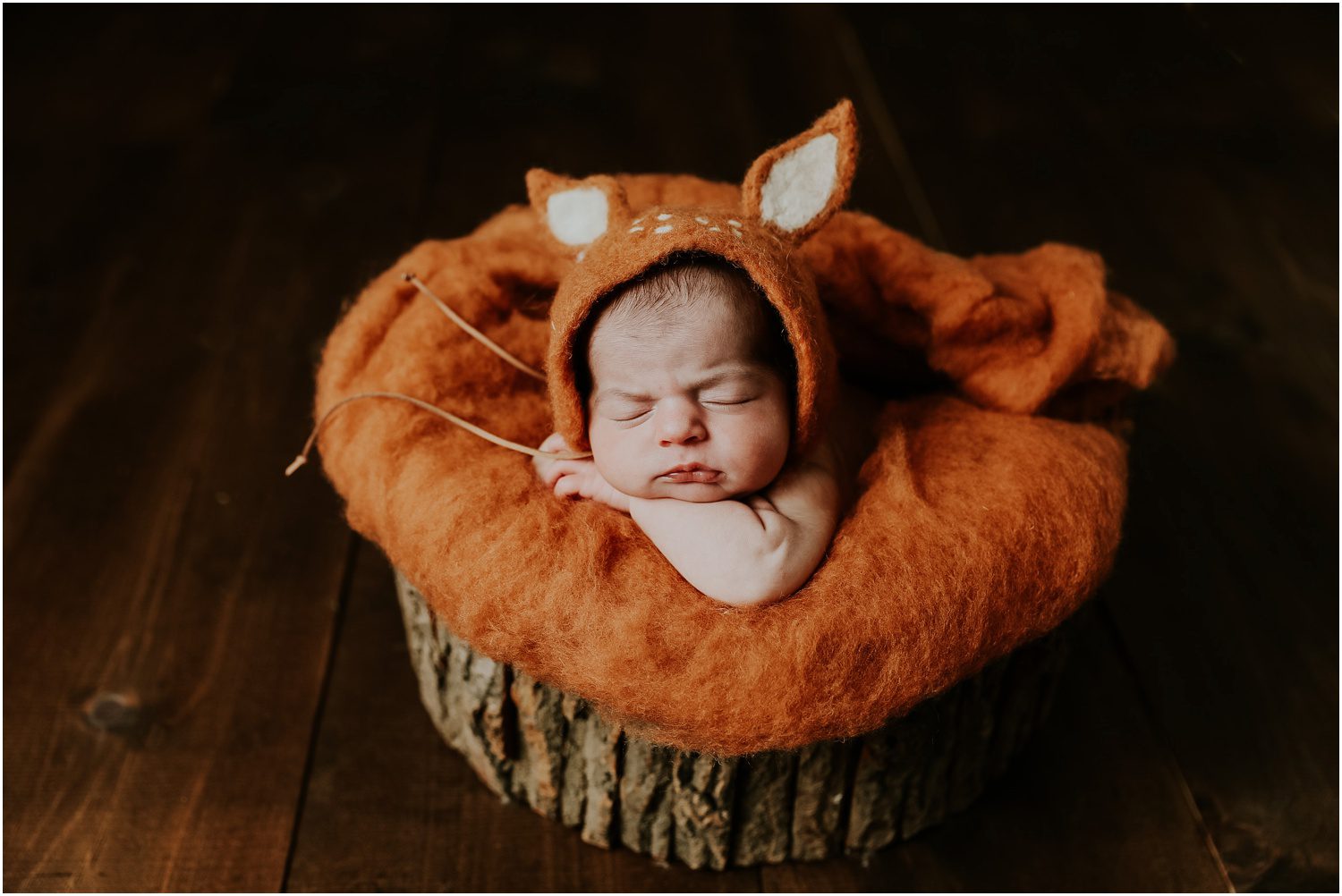 Orangeville, PA Newborn Photographer deer hat