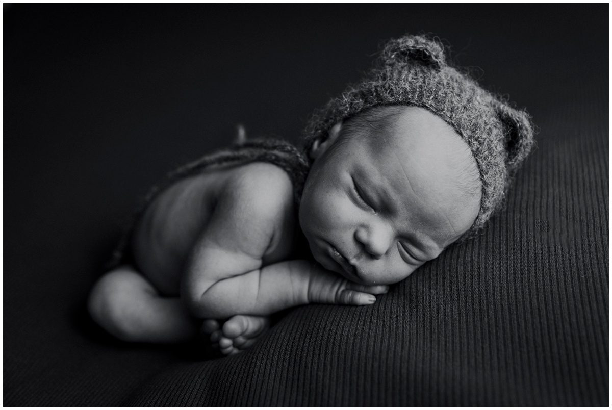 Bloomsburg PA, Newborn Photographer bear bonnet