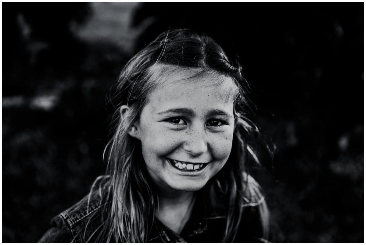 Family Photographer in Bloomsburg, PA black & white portrait, girl age 9-12