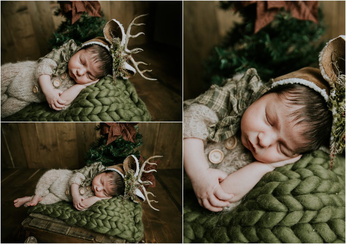  baby deer, sleeping newborn, Berwick newborn photo studio