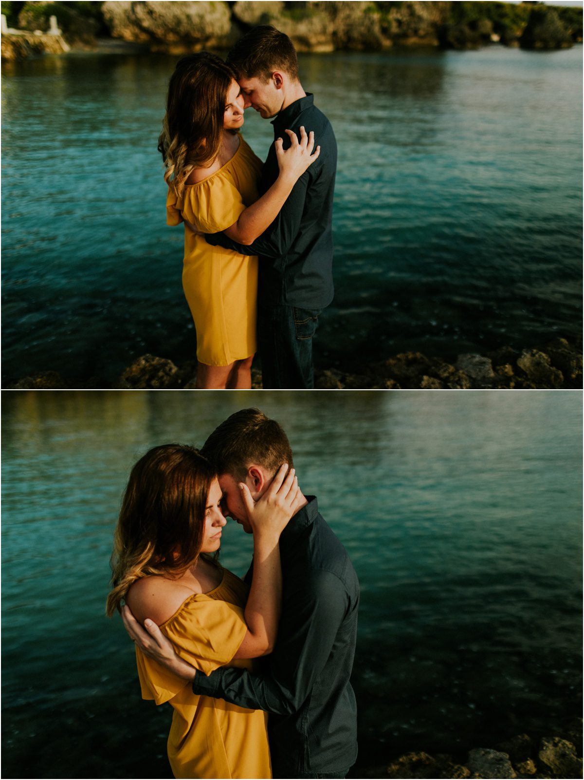 deep colors of ocean engagement session