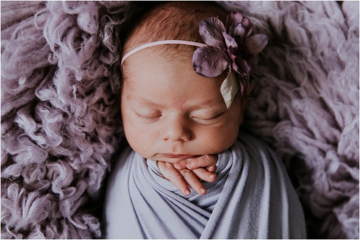 Best Newborn Photographer in Bloomsburg, wrapped pose