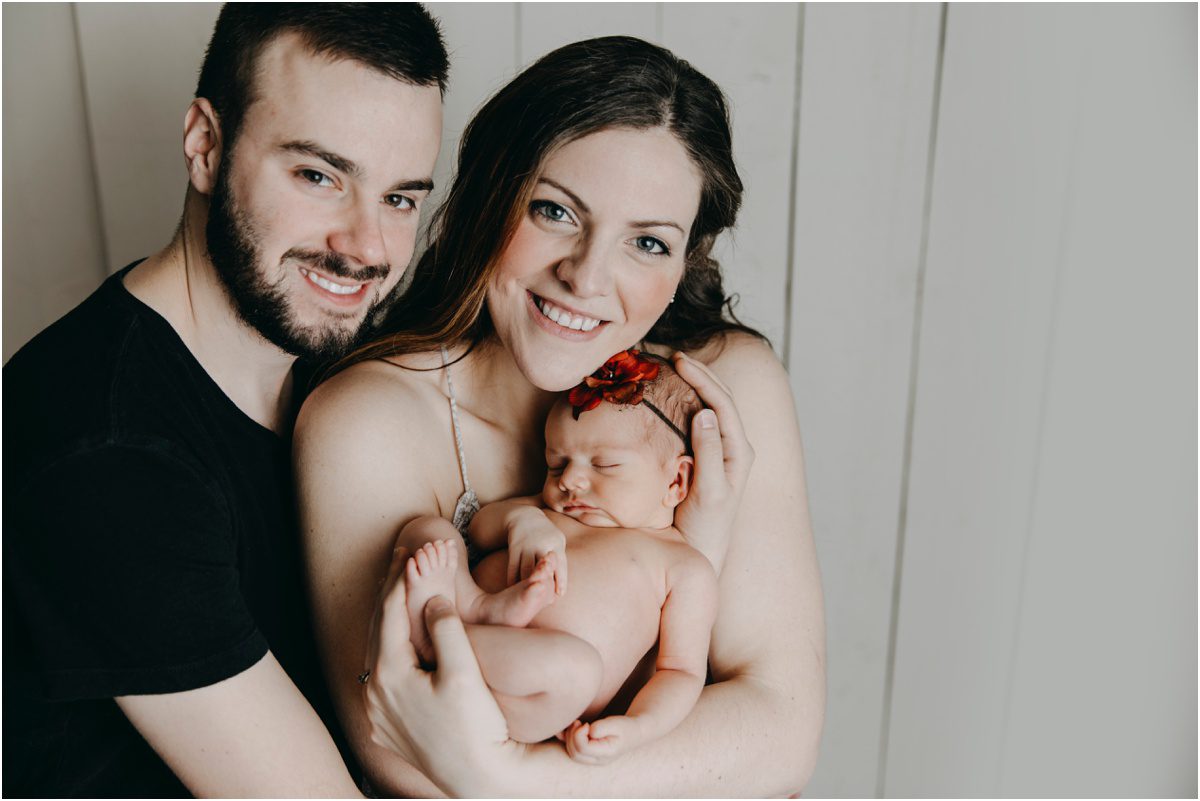 baby with mom and dad, Best Newborn Photographer in Bloomsburg