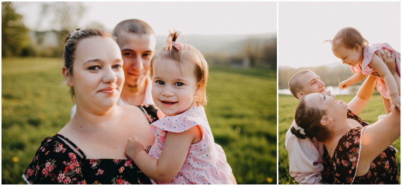 Adorable Family Portrait Session in Bloomsburg, Pennsylvania, family portrait in the mountains and woods.