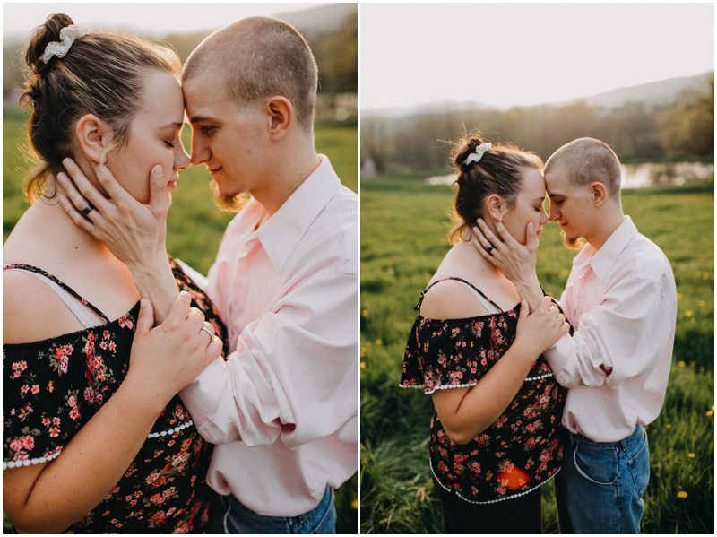 husband and wife holding each other, Adorable Family Portrait Session in Bloomsburg, Pennsylvania